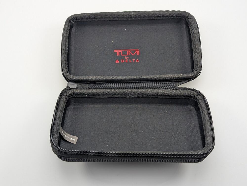 Tumi Hard Shell For Delta Amenity Kit Travel Case Black -EMPTY-